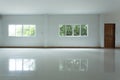 Empty white room interior in residential house building Royalty Free Stock Photo
