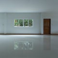 Empty white room interior in residential house building Royalty Free Stock Photo