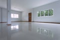 Empty white room interior in residential house building Royalty Free Stock Photo