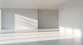 Empty White Room Interior with Sunlight, Minimalist Space Royalty Free Stock Photo