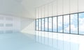 Empty white room with the large window Royalty Free Stock Photo