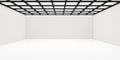 Empty white room with lighting from the ceiling - gallery, museum, product or modern interior template, 3D illustration