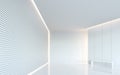 Empty white room modern space interior 3d rendering image Royalty Free Stock Photo