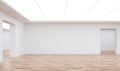 Empty white room modern space interior 3d rendering image Royalty Free Stock Photo