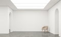 Empty white room modern space interior 3d rendering image Royalty Free Stock Photo