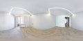Empty white room with repair without furniture. full seamless spherical hdri panorama 360 degrees in interior of white room for Royalty Free Stock Photo
