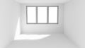 Empty white room with sun spot on wall and floor Royalty Free Stock Photo