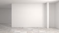 Empty white room wait inspections floors, walls, plumbing, wiring, and appliances big cleaning home 3d illustration Interior bac