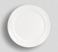 Empty white round plate on white background for your design. Vector Illustration EPS10 - Vector Royalty Free Stock Photo
