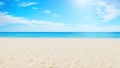 Empty White Sandy Beach with Blue Skye and Blue Ocean Royalty Free Stock Photo