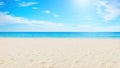 Empty White Sandy Beach with Blue Skye and Blue Ocean