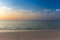 Empty white sandy beach and clear sea Royalty Free Stock Photo