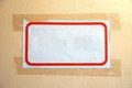 Empty white sheet of paper with a red frame