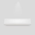 Empty white shelv isolated on grey background Royalty Free Stock Photo