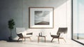 Contemporary Living Room With Minimalist Artwork And Sleek Chairs Royalty Free Stock Photo