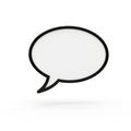 Empty White Speech Bubble Icon with Thick Black Outline on White Background chat dialogue Royalty Free Stock Photo