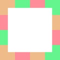 Empty white square on pastel color squares checkered block, template banner checker multi color rainbow, ad colorful block soft Royalty Free Stock Photo