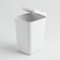 Empty White Square Trash Can with Open Lid Royalty Free Stock Photo