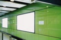 Empty white subway billboard side Royalty Free Stock Photo