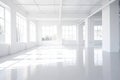 Empty White Sunny Modern Office Interior