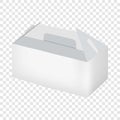 Empty white take out box mockup, realistic style