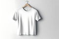 Empty white tshirt with white background mockup for company name and logo Royalty Free Stock Photo