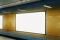 Empty white underground billboard Royalty Free Stock Photo