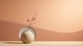 Minimalist Ceramic Art: White Vase In Desert Oasis Royalty Free Stock Photo