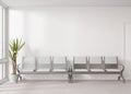 Empty white wall in modern public space. Mock up for advertisement. Free, copy space for your billboard. White waiting Royalty Free Stock Photo