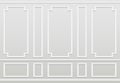 Empty white wall. Moulding panels classic home decoration. Living room vector interior Royalty Free Stock Photo