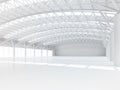 empty white warehouse interior Royalty Free Stock Photo