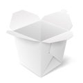 Empty white wok box, paper packaging for chinese takeaway food, noodle or rice with chicken Royalty Free Stock Photo