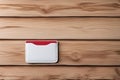 empty white wooden box on the red background, copy space.blank business cards on wooden table. top viewempty white wooden box on t