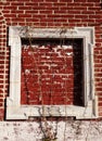 Empty Wooden Frame on Red Bricks Wall Royalty Free Stock Photo