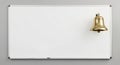 Empty whiteboard with brass bell attached Royalty Free Stock Photo