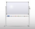 empty whiteboard with eraser and marker pen isolated - 3d illustration.. Royalty Free Stock Photo