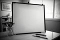 Empty whiteboard or magnetic board for markers. Office board. AI generated Royalty Free Stock Photo