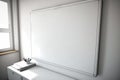Empty whiteboard or magnetic board for markers. Office board. AI generated Royalty Free Stock Photo