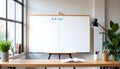 Empty whiteboard with \'Skill Gap\' title in modern office setting Royalty Free Stock Photo