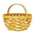 Empty Wicker Basket as Everyday Reused Object Vector Illustration