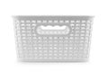 Empty wicker basket  on white Royalty Free Stock Photo