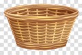 Empty wicker basket for flowers. Nest on transparent background Royalty Free Stock Photo