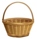 Empty wicker basket with handle arc Royalty Free Stock Photo