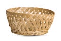 Empty wicker basket isolated on white Royalty Free Stock Photo
