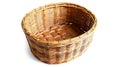 Empty wicker basket isolated on white Royalty Free Stock Photo