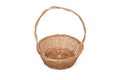 Empty wicker basket with long handle