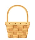 Empty wicker basket. Vector illustration.