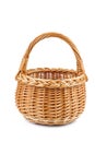 Empty wicker basket on white background Royalty Free Stock Photo