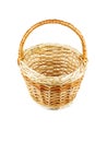 Empty wicker basket on white Royalty Free Stock Photo