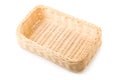 Empty Wicker baskets or bread basket isolated on a white background Royalty Free Stock Photo